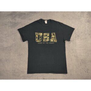 United States of America Shirt Adult Mens Medium Black USA Home of the Brave